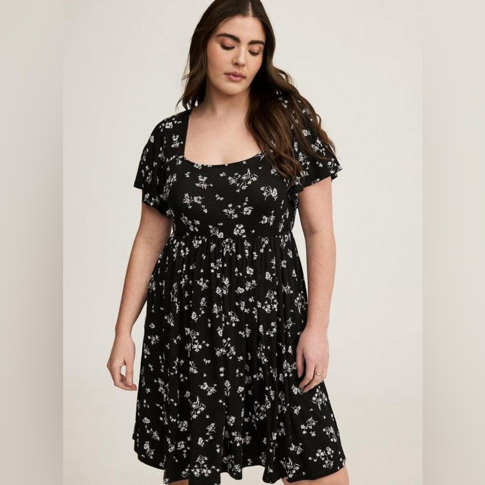 torrid Black Floral Mini Dress